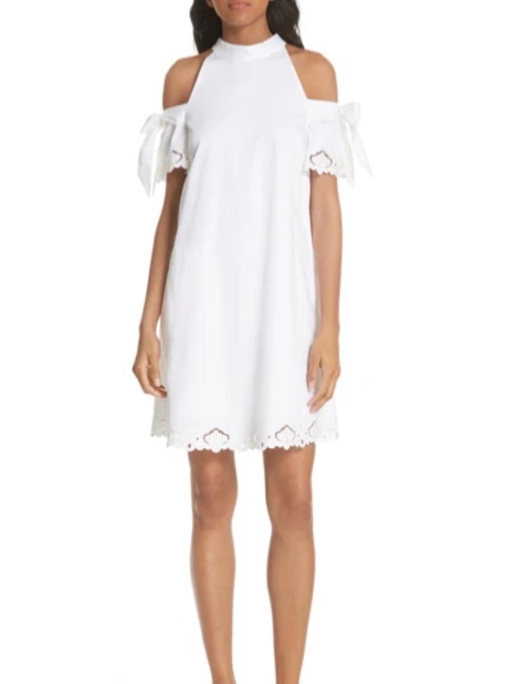 Ted Baker Semarra Embroidered Cold Shoulder Dress Off White Size 4/ US 12 Bridal
